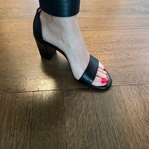 Chloé Stacked-Heel Ankle-Wrap Sandal Black